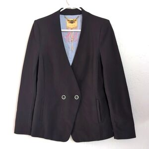 Ted Baker Double Breasted Black Blazer Jacket Women's Size 4